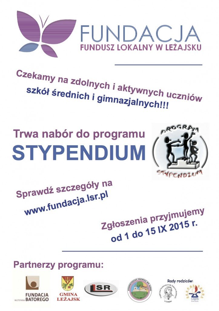 plakat stypendium 2015
